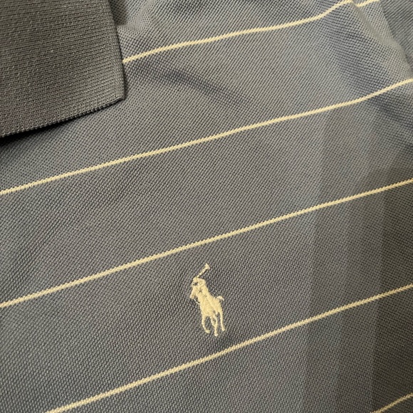 Polo Golf By Ralph Lauren Blue & White Polo Shirt Short Sleeve Collared Sz Large - Picture 4 of 5